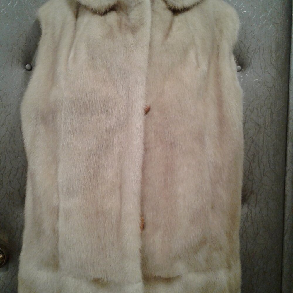 WOMEN OFF WHITE REAL MINK FUR VEST COAT JACKET PLUS SIZE XL EXTRA LARGE 2XL 18W